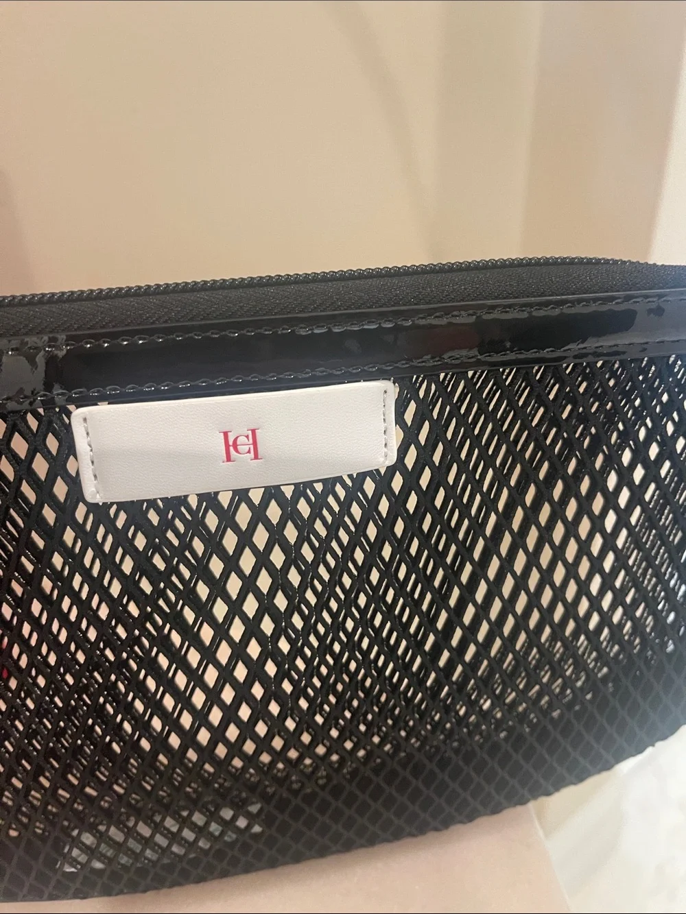 Carolina Herrera Black Mesh Shoulder Hobo Bag